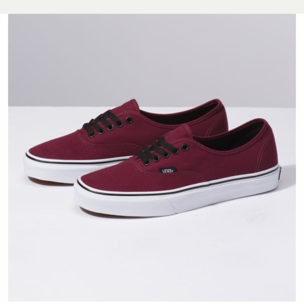 Maroon Vans (Authentic Style) Shoes